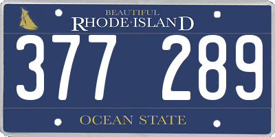 RI license plate 377289
