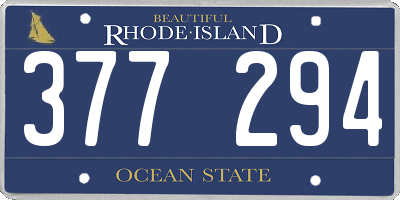 RI license plate 377294