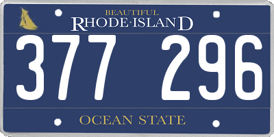 RI license plate 377296