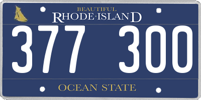 RI license plate 377300