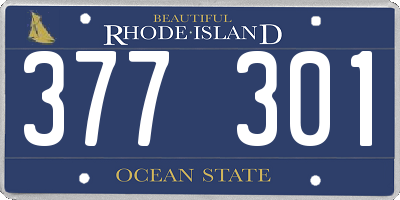 RI license plate 377301