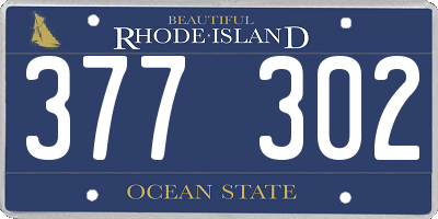 RI license plate 377302