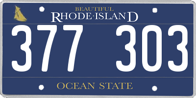 RI license plate 377303