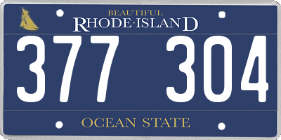 RI license plate 377304