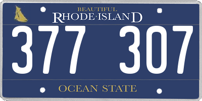 RI license plate 377307