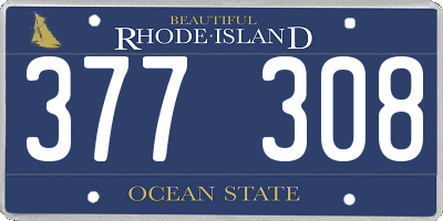RI license plate 377308