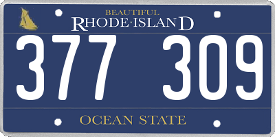 RI license plate 377309