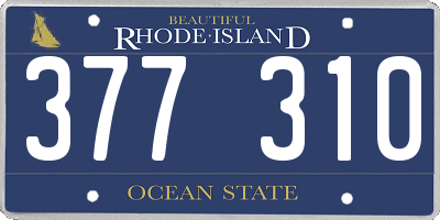 RI license plate 377310