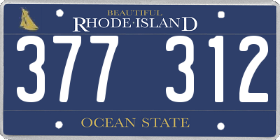 RI license plate 377312