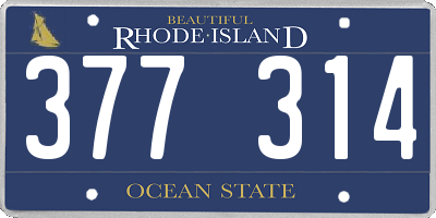 RI license plate 377314