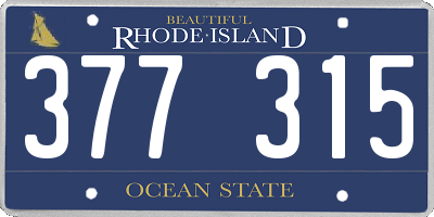 RI license plate 377315
