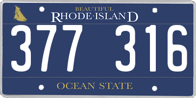 RI license plate 377316