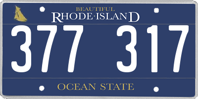 RI license plate 377317