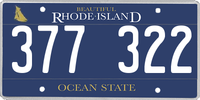 RI license plate 377322