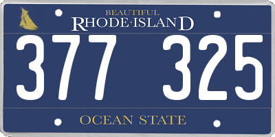 RI license plate 377325