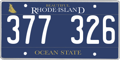 RI license plate 377326