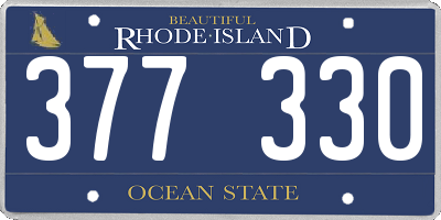 RI license plate 377330