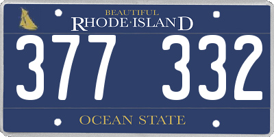 RI license plate 377332
