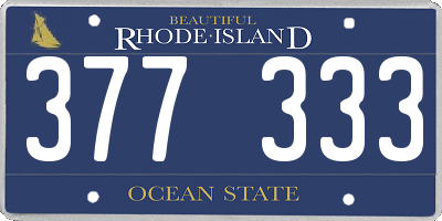 RI license plate 377333