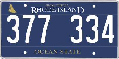 RI license plate 377334