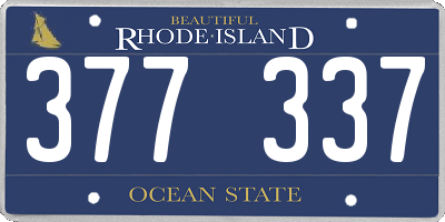 RI license plate 377337