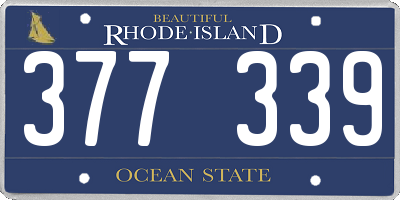 RI license plate 377339