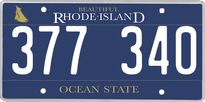 RI license plate 377340