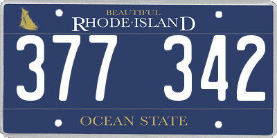 RI license plate 377342