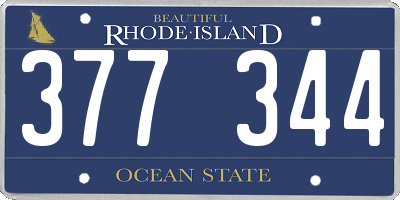 RI license plate 377344