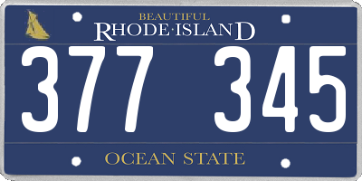 RI license plate 377345
