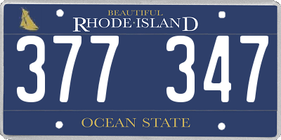 RI license plate 377347