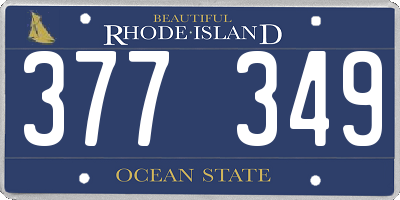RI license plate 377349