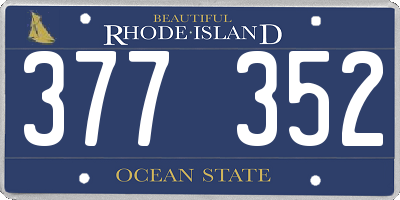 RI license plate 377352