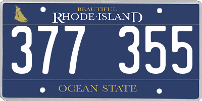 RI license plate 377355