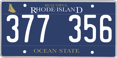 RI license plate 377356