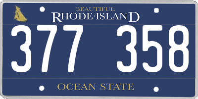 RI license plate 377358