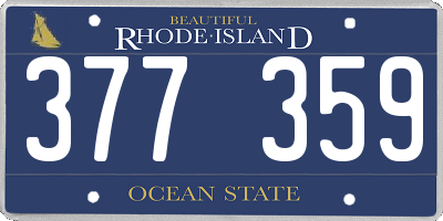 RI license plate 377359