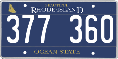 RI license plate 377360