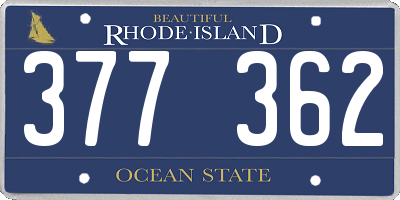 RI license plate 377362