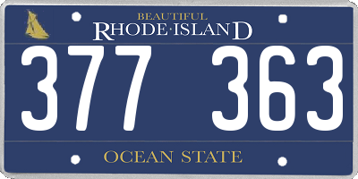 RI license plate 377363