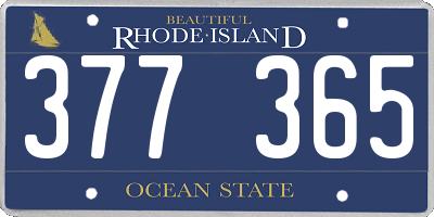 RI license plate 377365