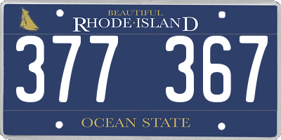 RI license plate 377367