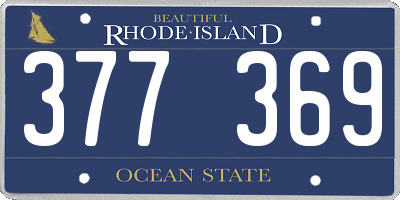 RI license plate 377369