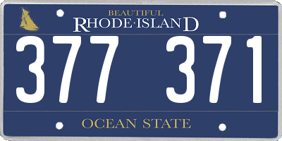 RI license plate 377371