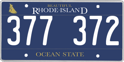 RI license plate 377372