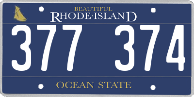 RI license plate 377374