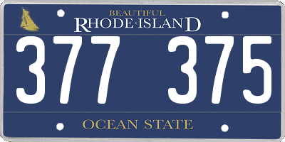 RI license plate 377375
