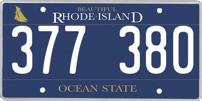 RI license plate 377380