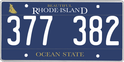 RI license plate 377382