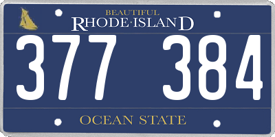 RI license plate 377384